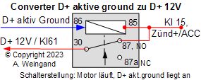 D+ akt. Ground zu D+ 12V